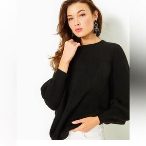 Lilly Pulitzer Ariana Dolman Sleeve Sweater XS Relaxed Fit Black NWT